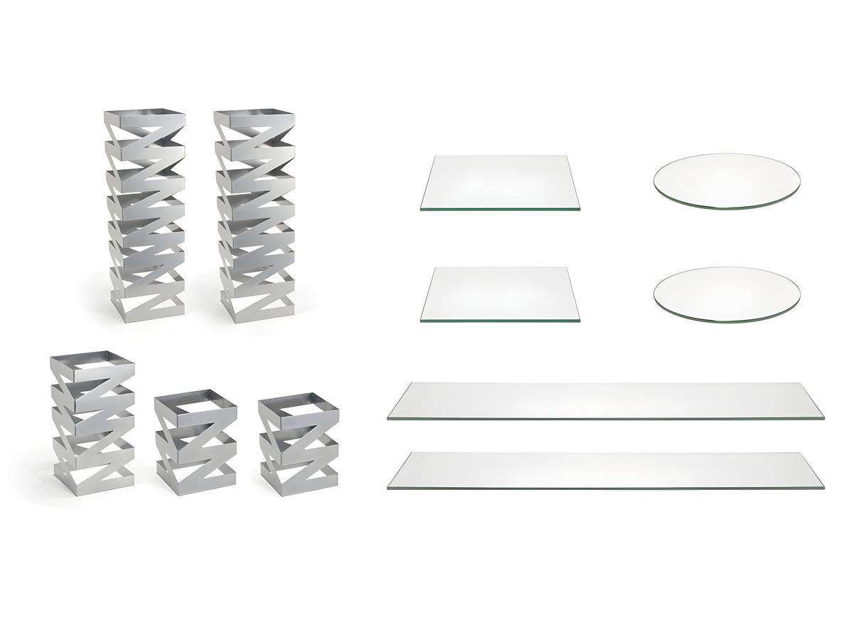 Esenciales Buffet - Zig Zag - Cristal Claro en Plata pack 1 pcs