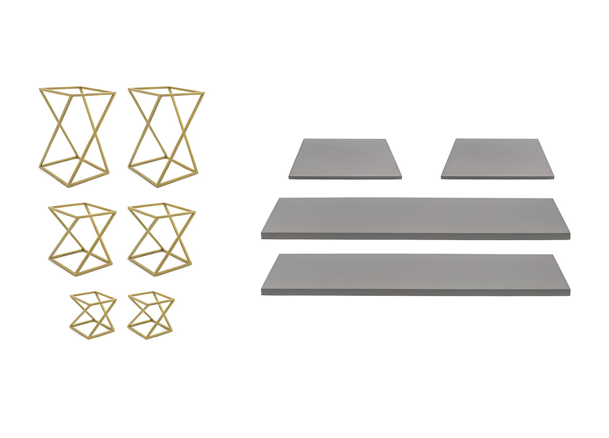 Esenciales Buffet - Twist - Smoke Bamboo en Matte Brass - Pack 1