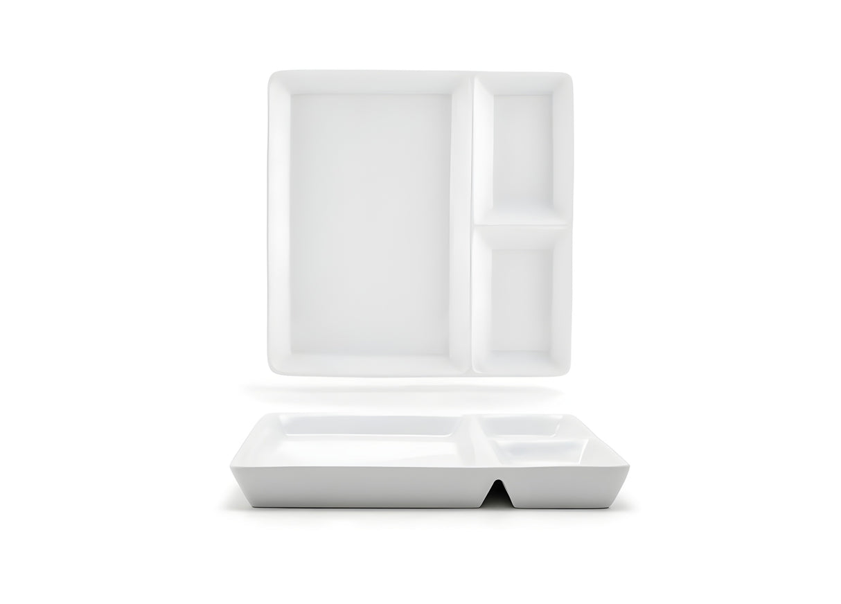 Plato Dividido Mod® 7.5" Cuadrado Pack de 12 Piezas