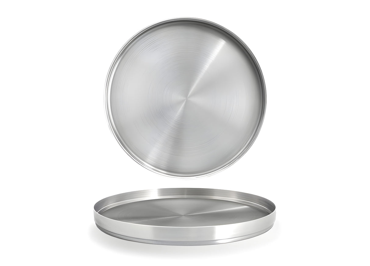 Plato Redondo Acero Inoxidable Soho 11" - Pack de 6 Pcs