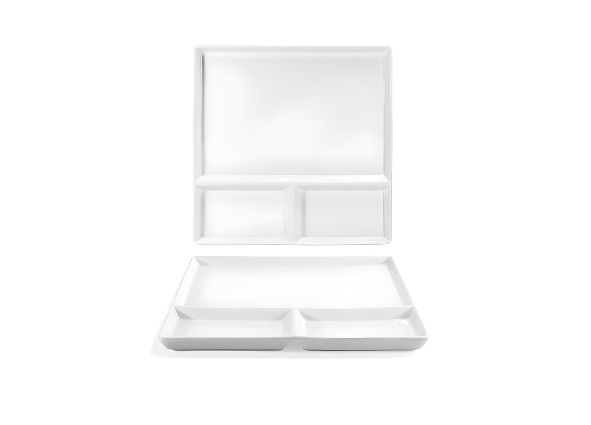 Plato Dividido Mod® 10.75" Cuadrado, Pack de 4 Piezas