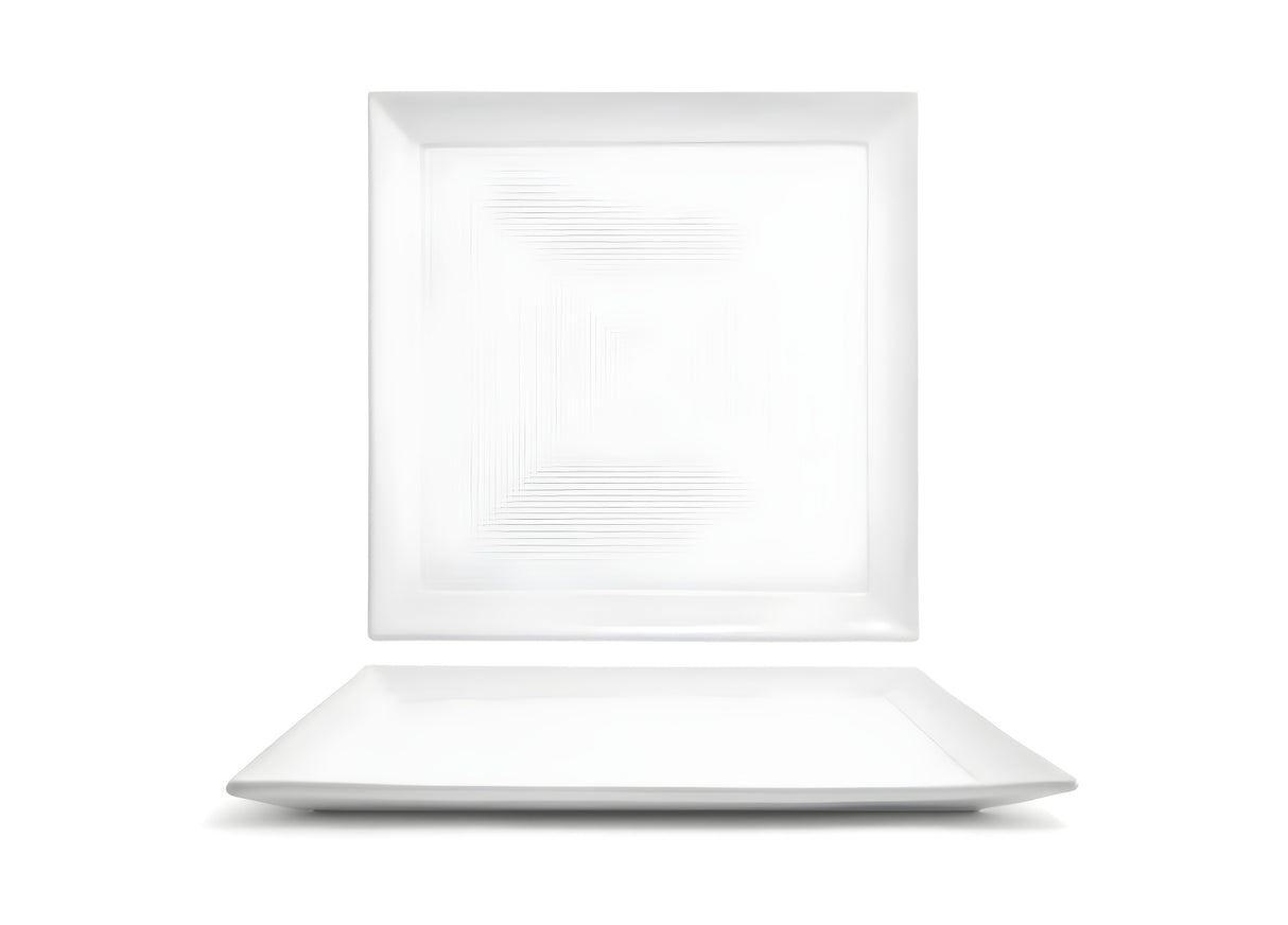 Plato Cuadrado Spiral® 12" x 4 unidades, diseño espiral
