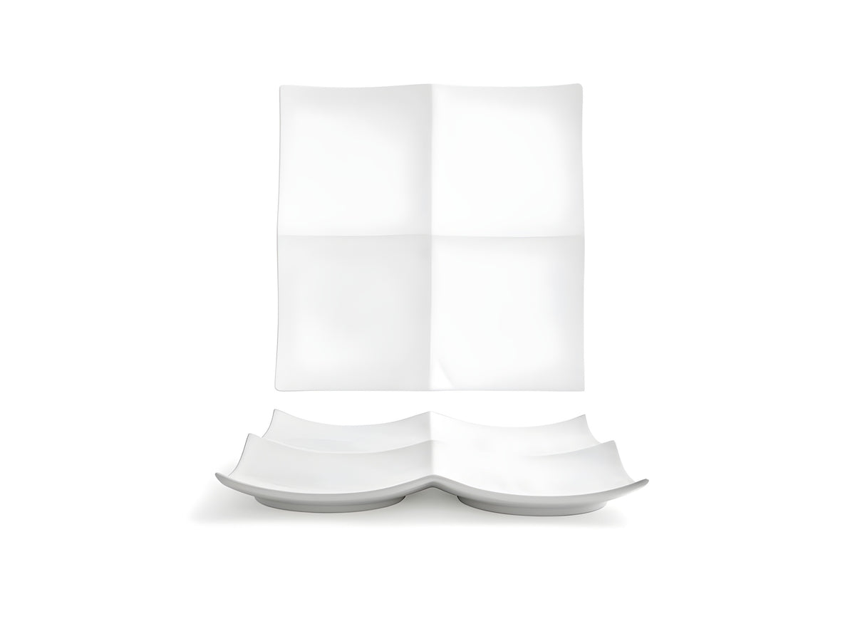 Plato Cuadrado Origami® 12” Pack de 4 Piezas