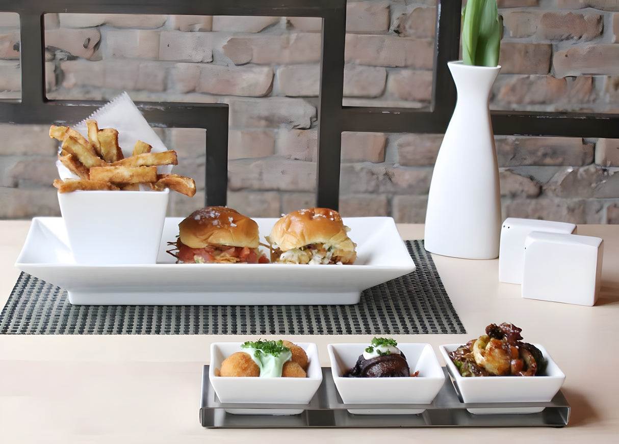 Plato Cuadrado Kyoto™ 4 Compartimentos 4 oz - Paquete de 6 pcs