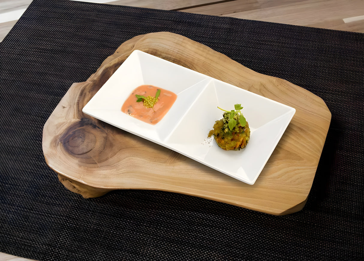 Plato Dividido Kyoto™ 6 oz 9" x 4.5" Pack de 6 Piezas