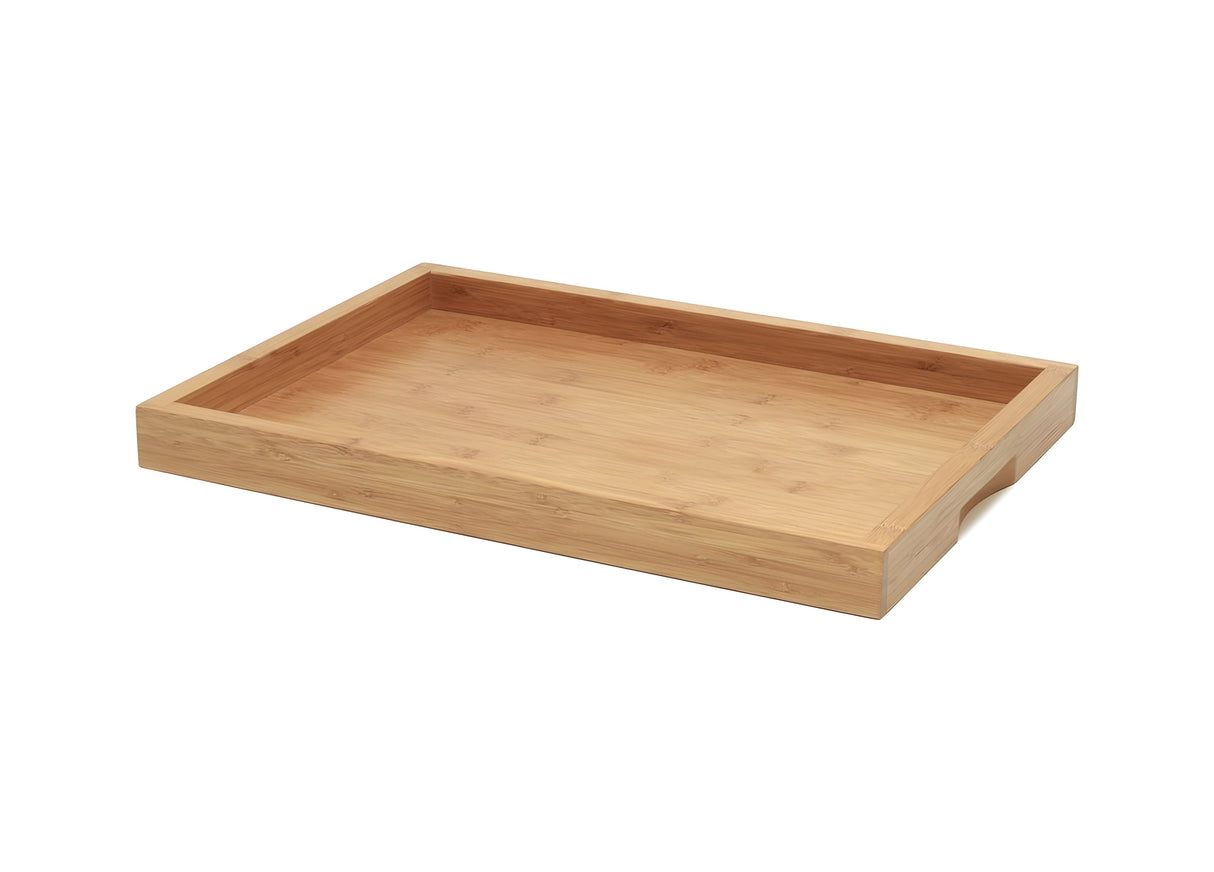 Bandeja de Bambú 19" x 13" - Natural, Paquete de 4 Piezas