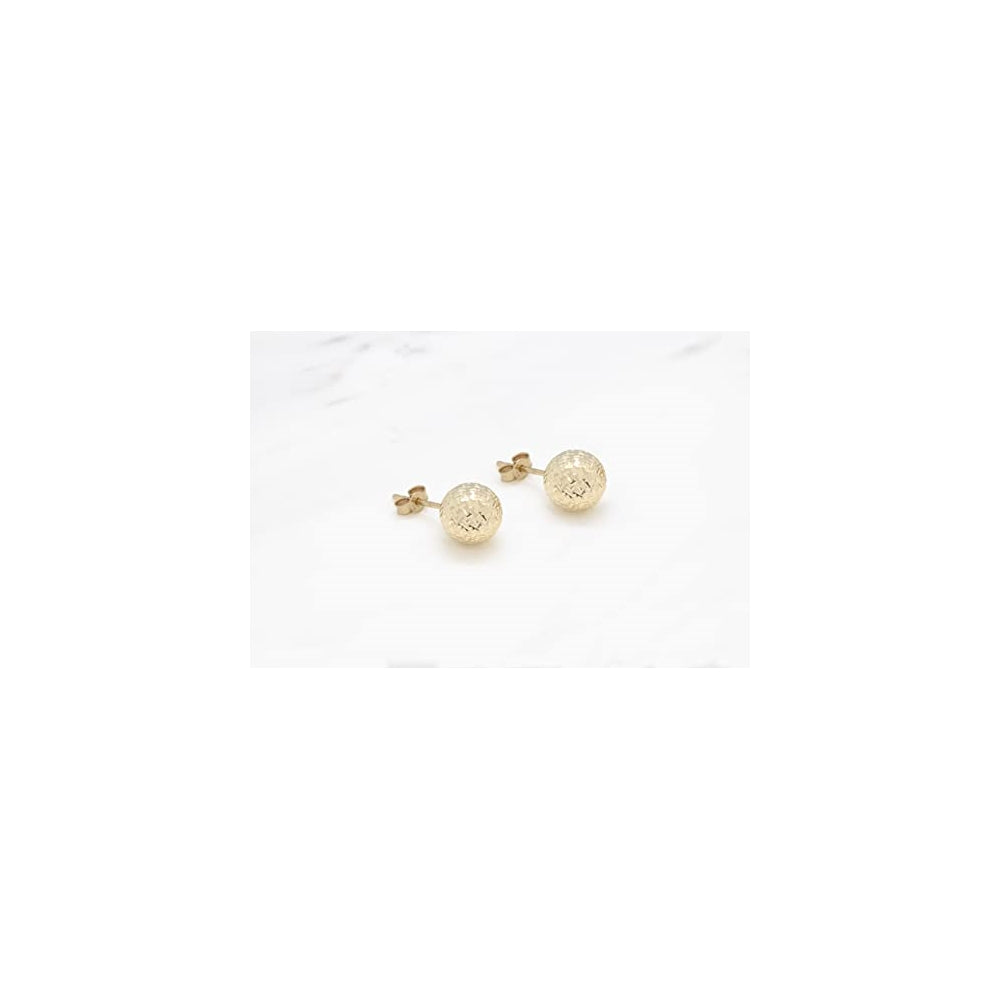 Aretes de tuerca de oro amarillo de 14 quilates c