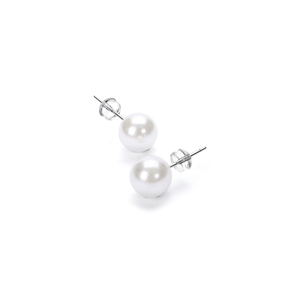 Aretes de perlas de agua dulce hipoalergénicos para mujeres
