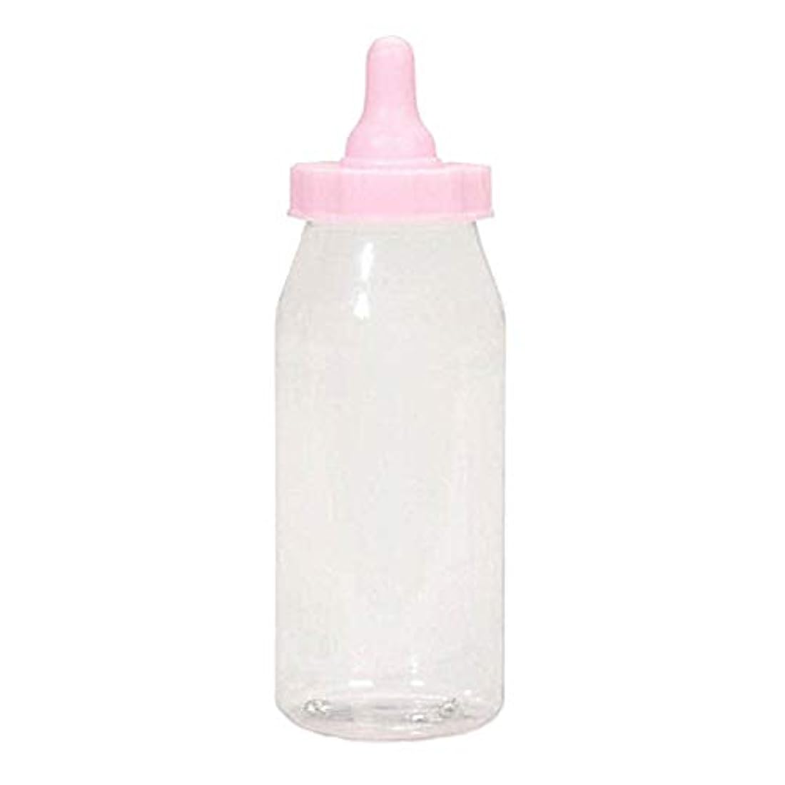 12 botellas rellenables para baby shower color rosa