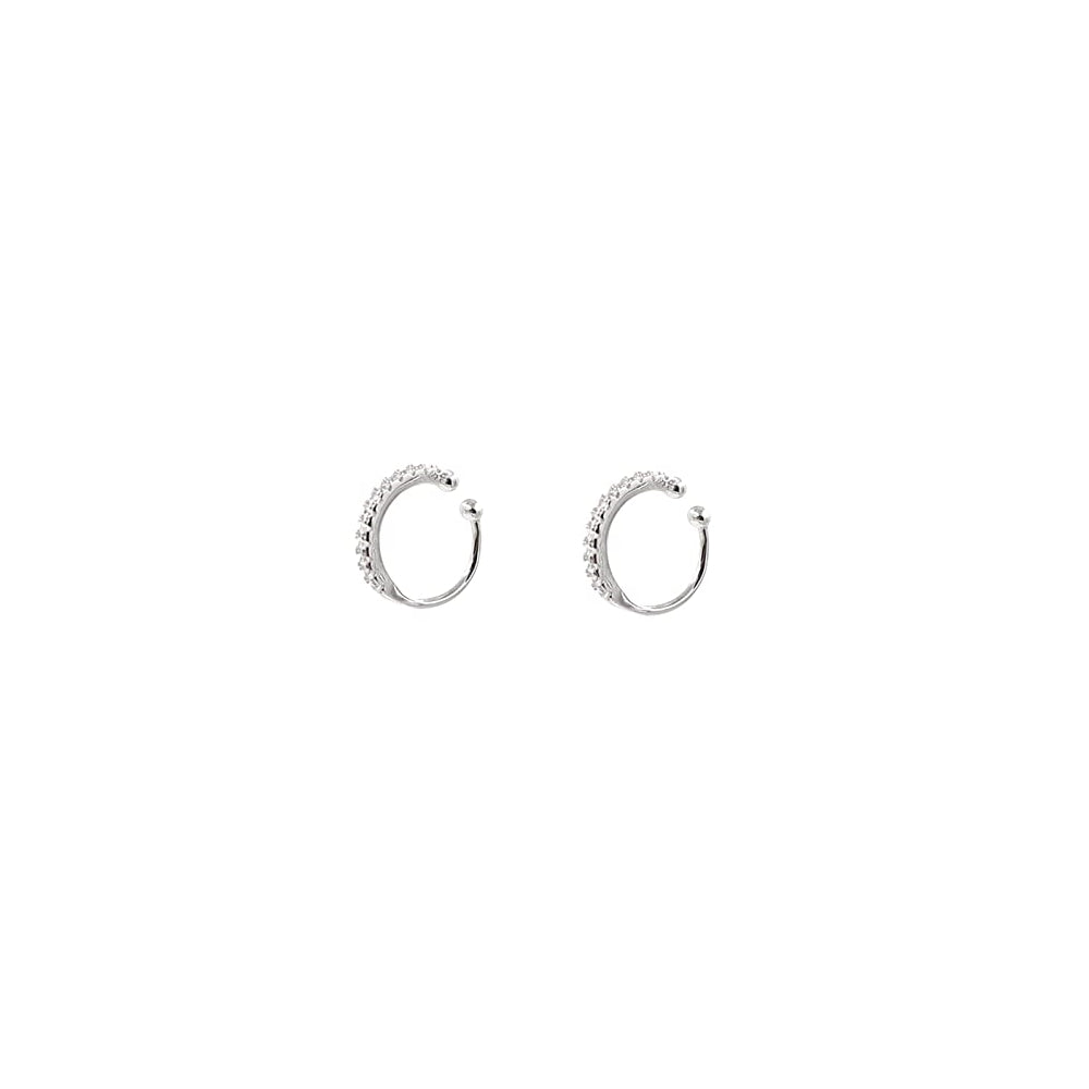 Aretes de plata de aro falsos con circonita cúbica