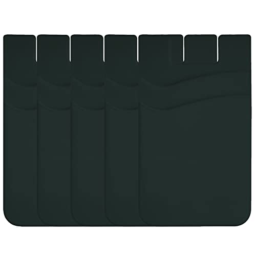BIAJIYA Portatarjetas de teléfono de silicona para tarjetas de crédito con bolsillo para teléfonos inteligentes (5 negro*)
