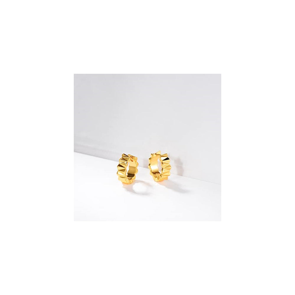 Aretes de presión pequeños en forma de argolla para mujer