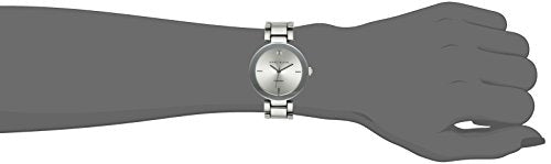 Reloj de pulsera plateado con esfera de diamantes para mujer