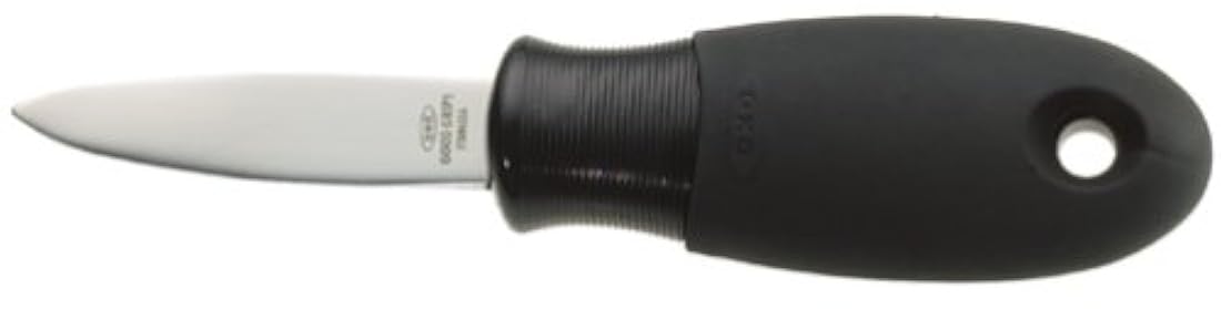 Cuchillo para ostras con mango antideslizante, 7, Negro.