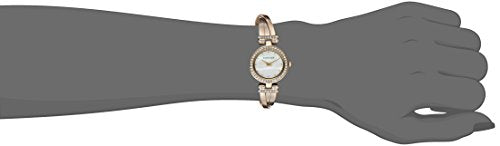 Conjunto de reloj y brazalete en tono dorado para mujer
