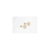 Aretes de tuerca de oro amarillo de 14 quilates c