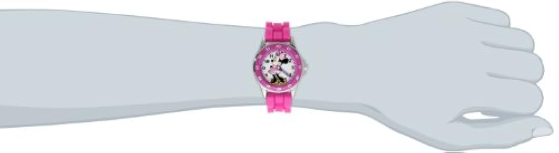 Disney MN1157 Reloj rosa de Minnie Mouse con malla de goma