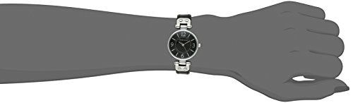 reloj con correa de cuero negro para mujer
