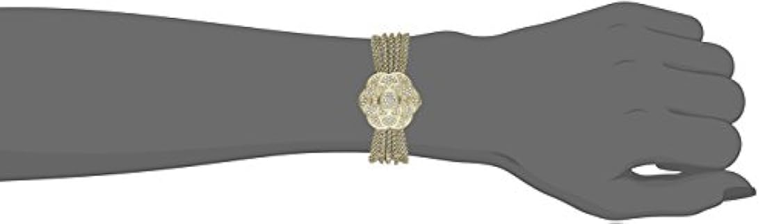 Reloj de pulsera de malla con esfera dorada