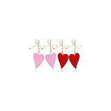 Aretes de corazón rojo para mujer