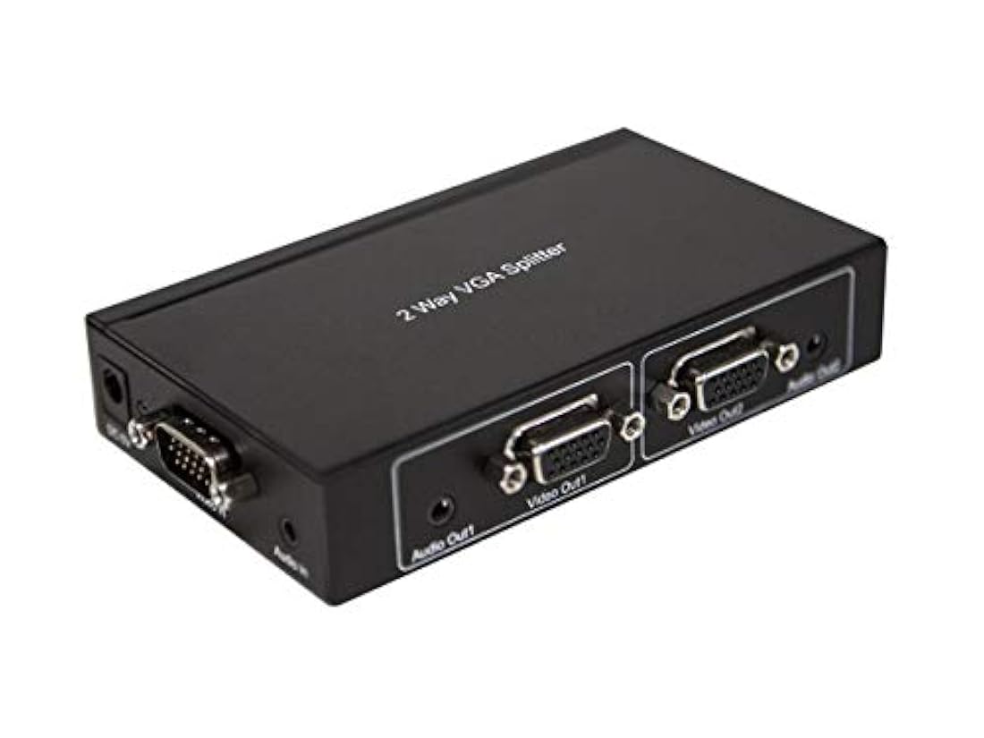 Monoprice 1 divisor VGA de 2 puertos 2 x 2 con audio, 500 MHz