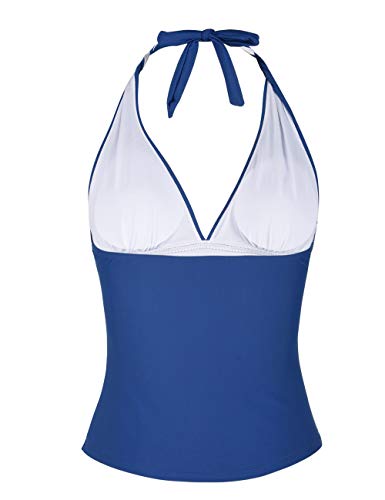 Parte superior de tankini para natación, con cuello profundo