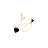 Aretes colgantes chapados en oro con forma de corazón