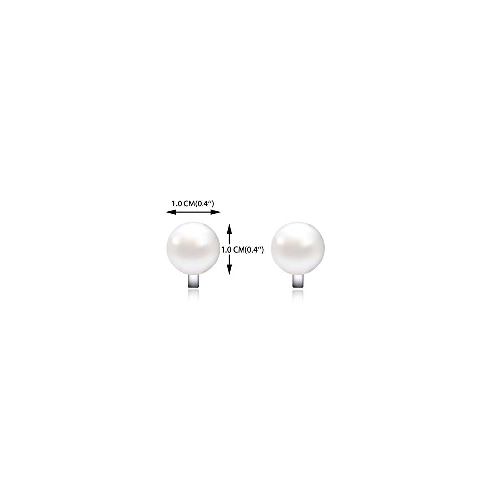 Aretes de perlas de agua dulce simuladas en pendientes