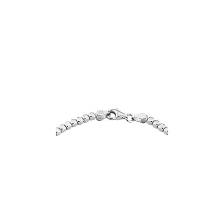 Pulseras de cadena de cuentas de cubo orgánico de plata