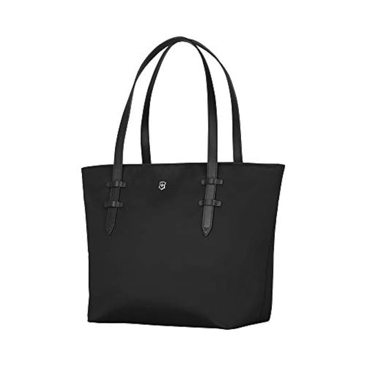 Bolso tote de nailon color negro. Marca Victorinox