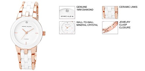 Reloj de pulsera con esfera de diamantes, dorado rosa.