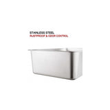Caja de arena de acero inoxidable para gatos y conejos