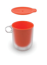 Plato para microondas con tapa, color naranja, Set de tazas