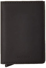 Funda de piel sintética sintética para tarjetas de 12 tarjetas, cartera Rfid, Negro mate