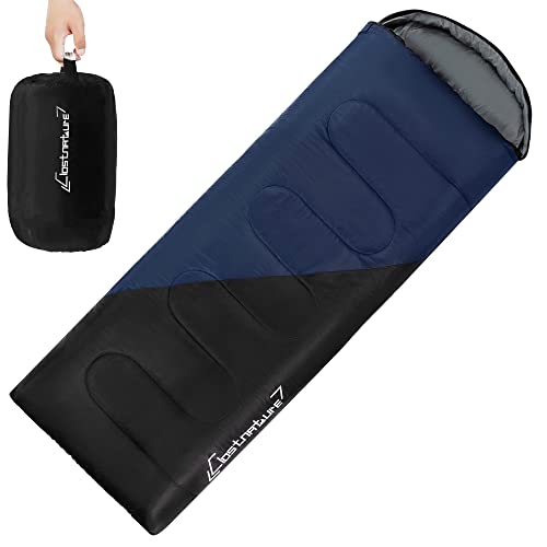 Clostnature Saco de dormir para adultos y niños, saco de dormir ligero para niñas, niños, jóvenes, saco de dormir ultraligero para clima frío, saco de compresión incluido (cremallera derecha)