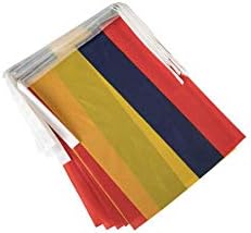 Banderas colombianas de cadena pequeña con bandera de Colombia, mini banderas nacionales del mundo del país, pancartas de banderines para fiestas, eventos, aula, jardín, olímpicos, festivales, gran apertura, bar, clubes, decoraciones (Colombia)