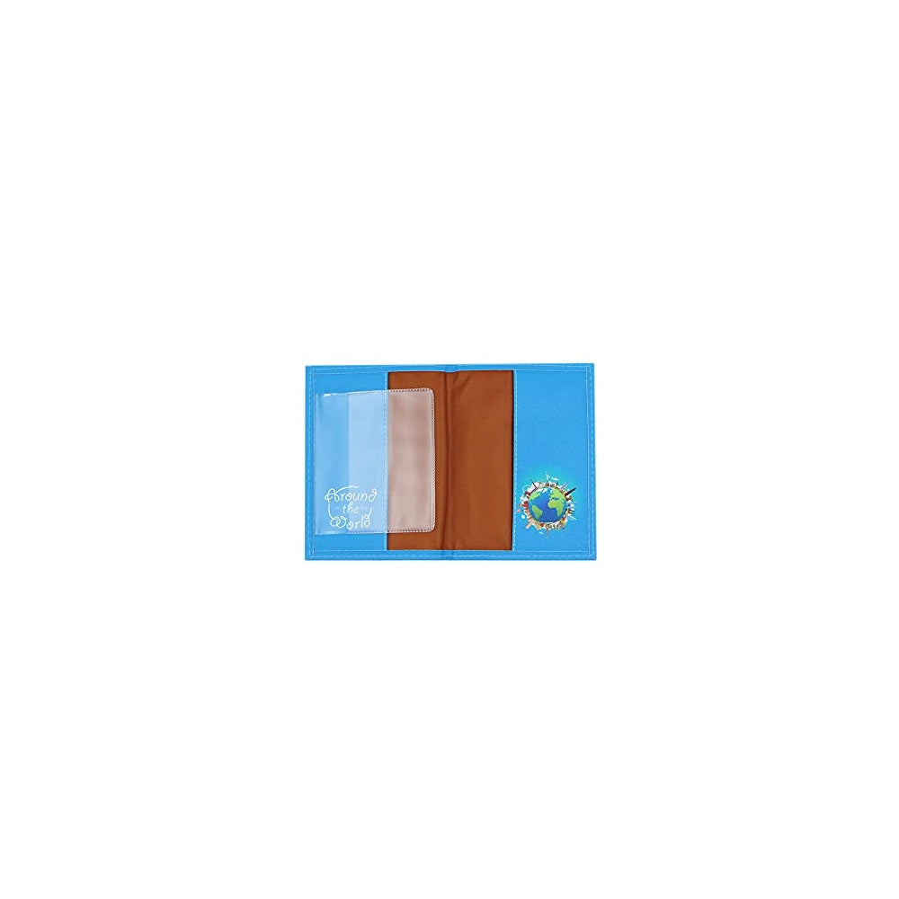 Porta Documentos y Tarjetas diseño de mapas del mundo azul