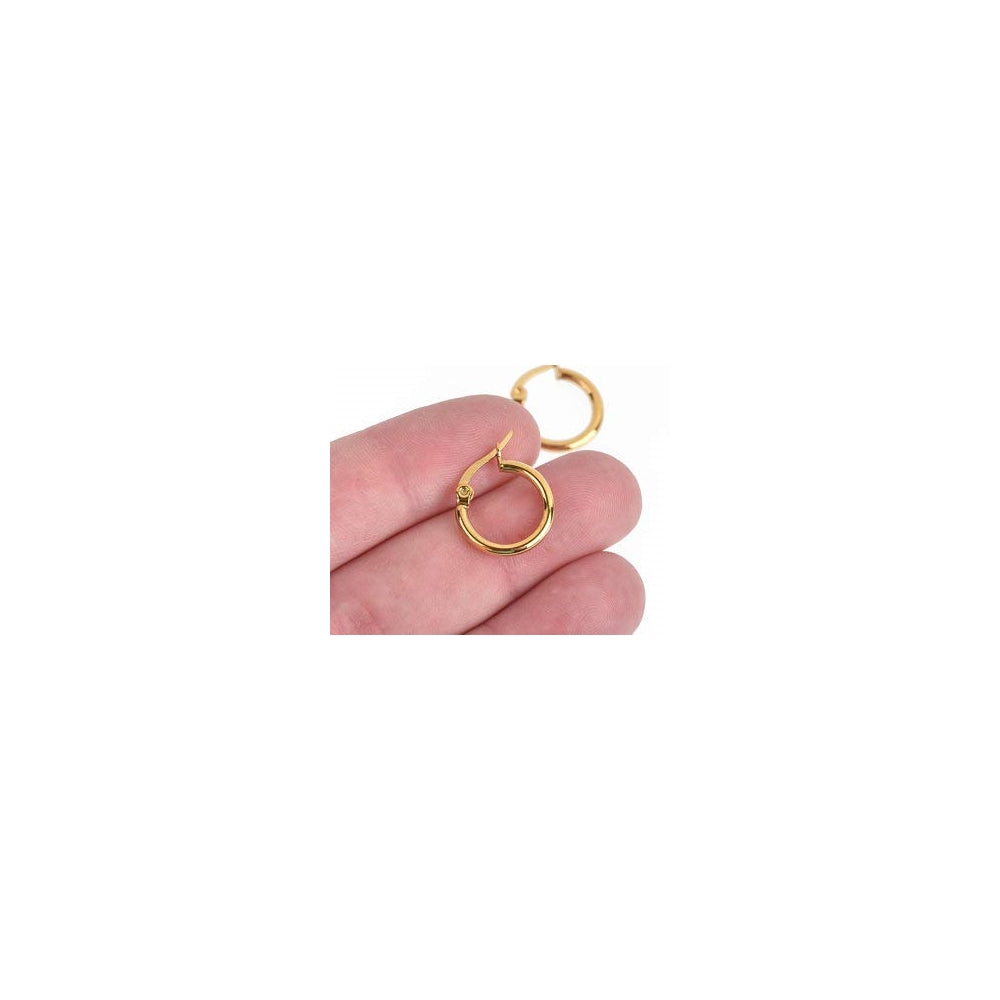 Aretes de aro  chapados en oro blanco para mujeres