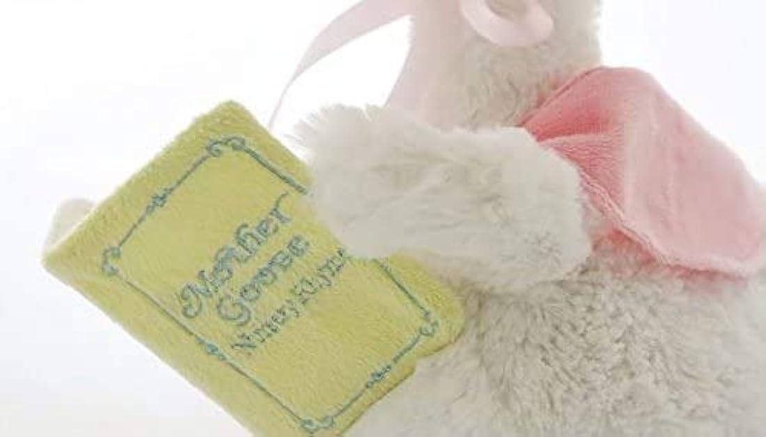 Peluche de ganso reproduce 7 canciones de cuna color rosa