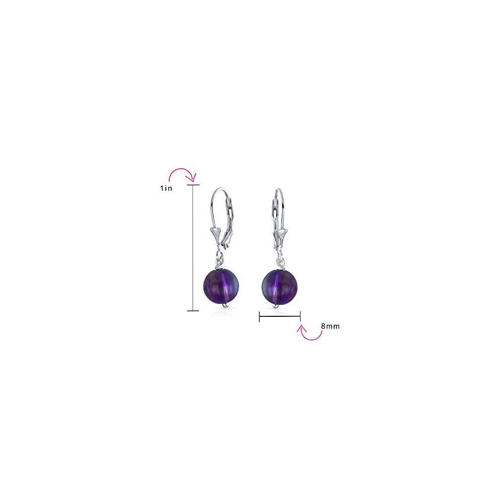 Aretes colgantes de bola de cuentas redonda para mujeres