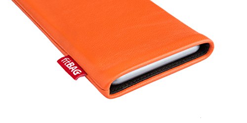fitBAG Beat Orange - Funda personalizada para Samsung Galaxy S22 Ultra | Fabricada en Alemania | Funda de piel de napa fina con forro de microfibra para limpieza de pantallas