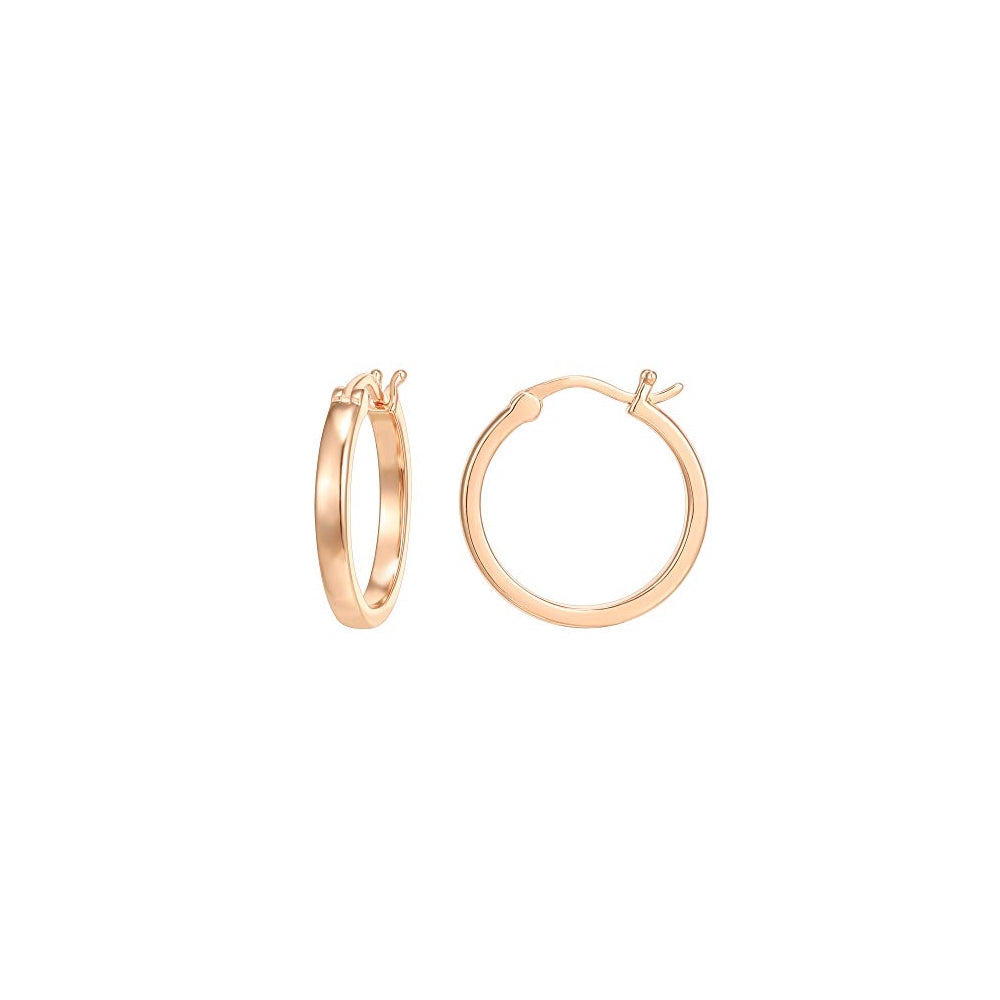Aretes de aro de plata  chapada en oro de 14 quilates