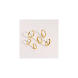 Aretes de aro chapados en oro 3 pares para mujer