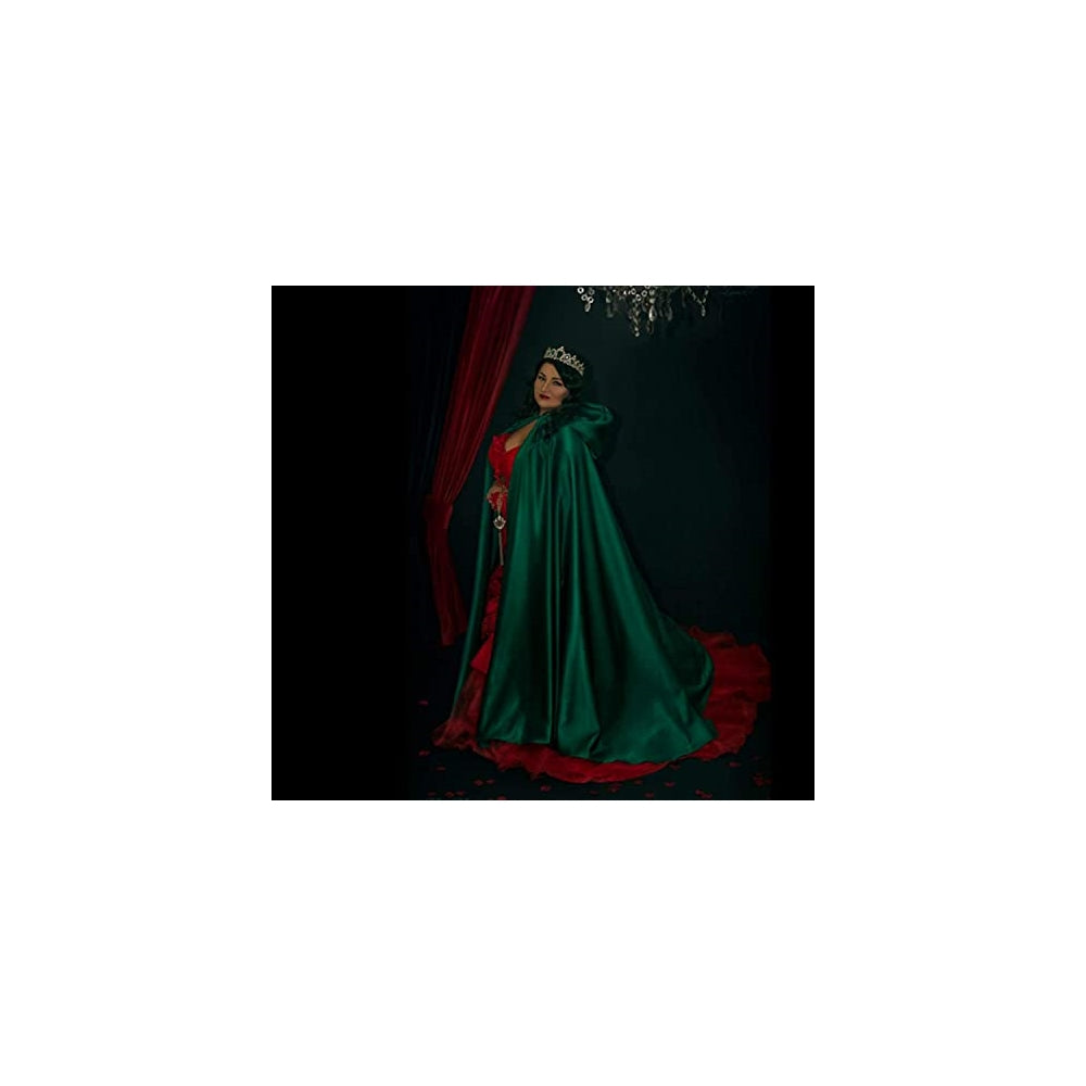 Disfraces de Capa de terciopelo capucha verde talla única