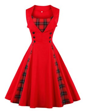 Vestido de fiesta color Rojo talla XXXX-Grande