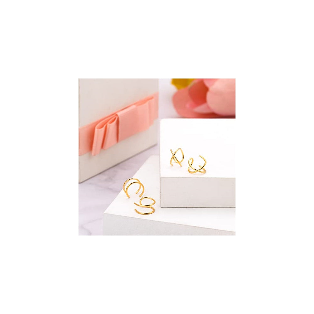 Aretes de plata de le ajustable para mujeres