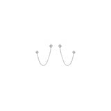 Aretes de plata de 4 puntas con circonita cúbica redonda