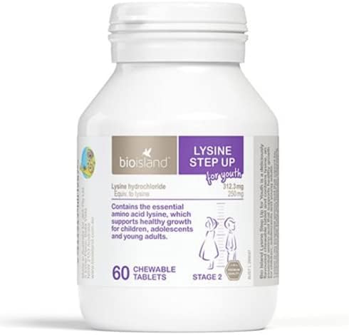Bio Island Lysine para Jóvenes 60 Tabletas Masticables Importadas