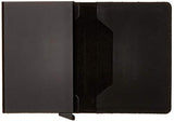 Funda de piel sintética sintética para tarjetas de 12 tarjetas, cartera Rfid, Negro mate
