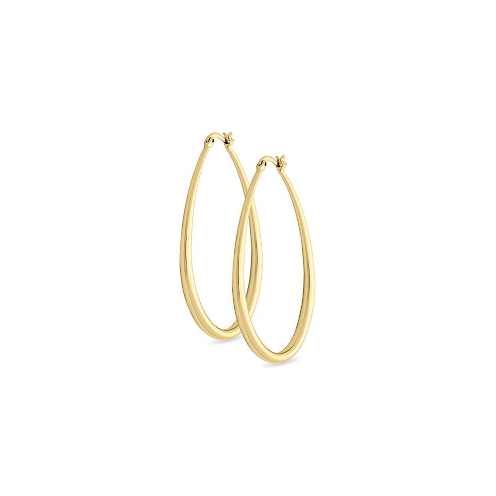 Aretes de aro ovalados hipoalergénicos para mujer
